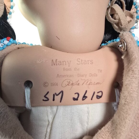 Linda Mason American Diary Doll Native American Indian 1991 Vintage Porcelain - Picture 13 of 13